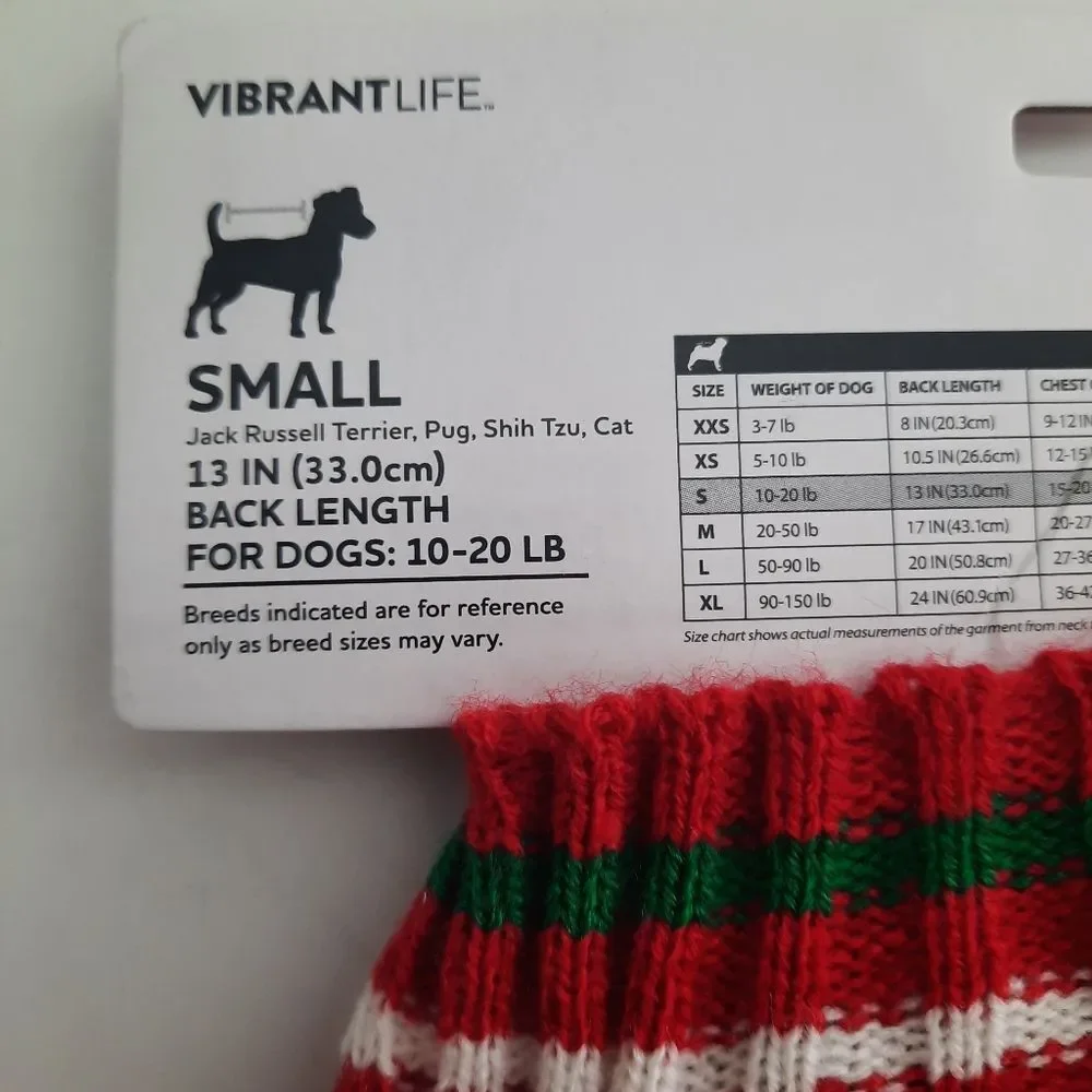 Vibrant Life Christmas Small Dog Sweater NEW